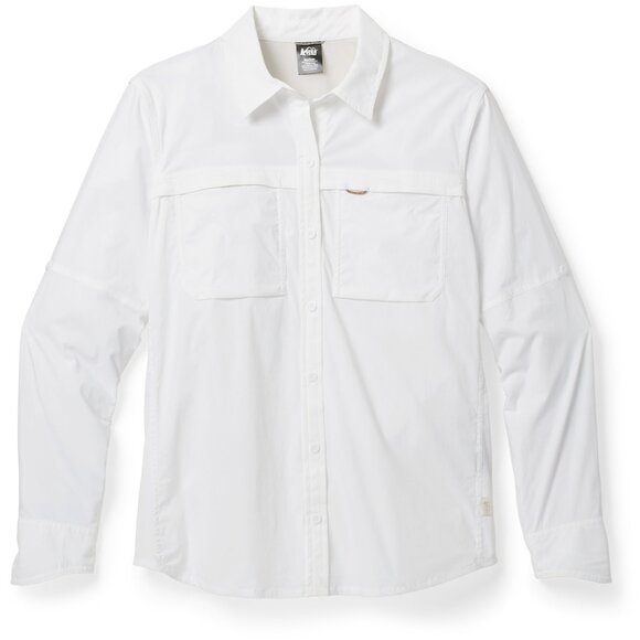 REI Co-Op Sahara White Button Up Shirt Medium - Picture 2 of 13